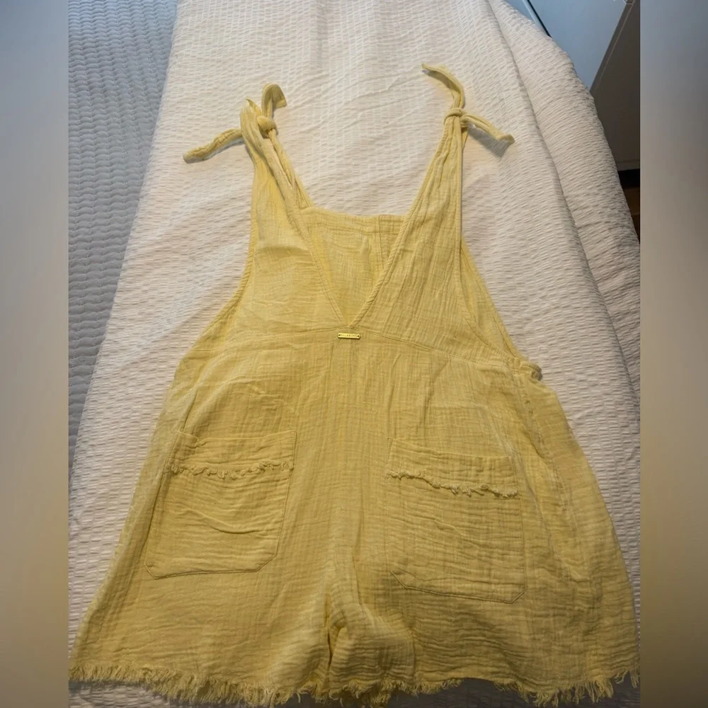 Billabong yellow cover up jumpsuit